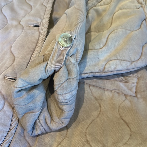 NWT FREE PEOPLE gwynnie quilted crop jacket in champagne diamonds size large - Picture 10 of 15